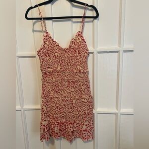 Ruched Mini Dress with Red Dots